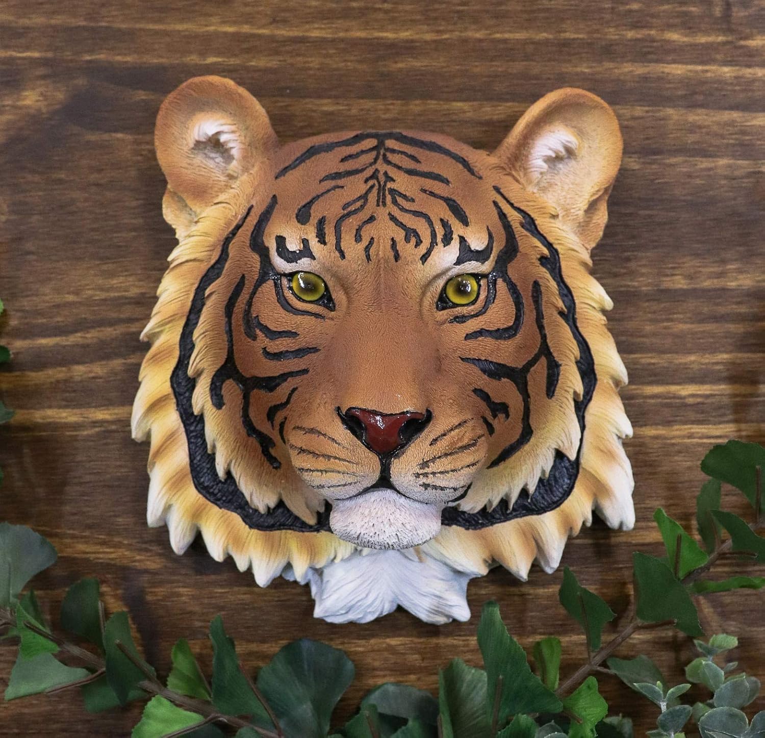 Ebros Jungle Forest Mini Orange Bengal Tiger Head Wall Decor Plaque 7.5