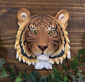 Ebros Jungle Forest Mini Orange Bengal Tiger Head Wall Decor Plaque 7.5