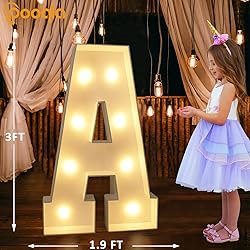 Pooqla 3FT Light Up Marquee Letters, Cool White and