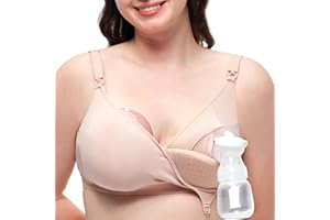 Momcozy Hands-Free Pumping Bra, Wireless & Seamless HF010 Breast Pump Bra, Breathable Tencel™ Fabric & Fully Fixed Cups