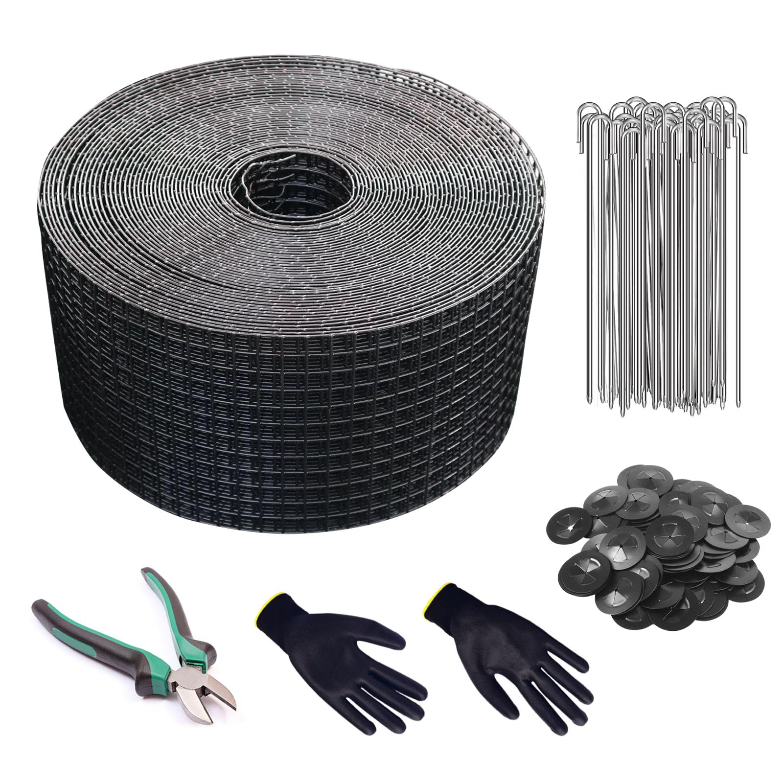 Photo 1 of FUTRPOW Critter Guard,6inx100ft Solar Panel Bird Guard,Black PVC Coated Galvanized Critter Guard for Solar Panels,1/2" Fine Mesh Solar Panel Bird Wire with 60pcs Clips,Cutting Plier,Gloves