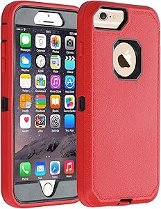 Co-Goldguard Case iPhone 7 Heavy Duty iPhone 8 Case Durable 3 in 1 Hard Cover Dust-Proof Shockproof Drop-Proof Scratch-Resistant Shell (Red)