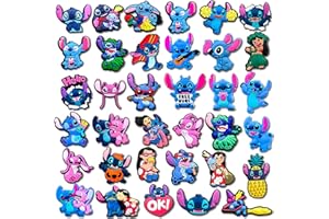 SHIOMAY 35Pcs Cartoon Shoe Charms for Clog Sandals Bracelets Decoration, Cute Charms for Party