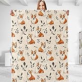 dhakalrlde Lovely Corgi Throw Blanket for Men & Women - Soft Plush Flannel, Comfy, Lightweight, Warm and Fuzzy for Couch, Bed, Travel, Living Room, and Outdoor 50in×60in