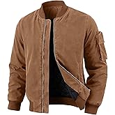 KateModa Men's Vintage Bomber Jacket Washed Military Jacket Casual Zip Up Flight Jacket Windbreaker