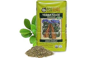ECOTEAS Organic Yerba Mate Loose Leaf Tea – Natural Energy & Detox Herbal Tea – Caffeine Alternative - Kosher, Non-GMO, Gluten-Free - Unsmoked Pure Leaf from Argentina, 1 lb (Pack of 1)