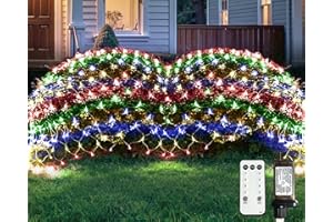 JMEXSUSS 360 LED Christmas Net Lights Outdoor Mesh Lights, Connectable Bush Light for Christmas Tree Garden Patio Decorations (Multicolor)