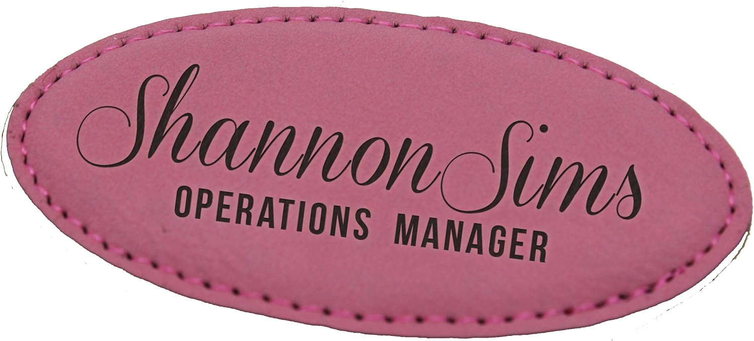 Amazon Com Personalized Name Custom Engraved Employee Badges Monogrammed Professional Name s Pink Office Products