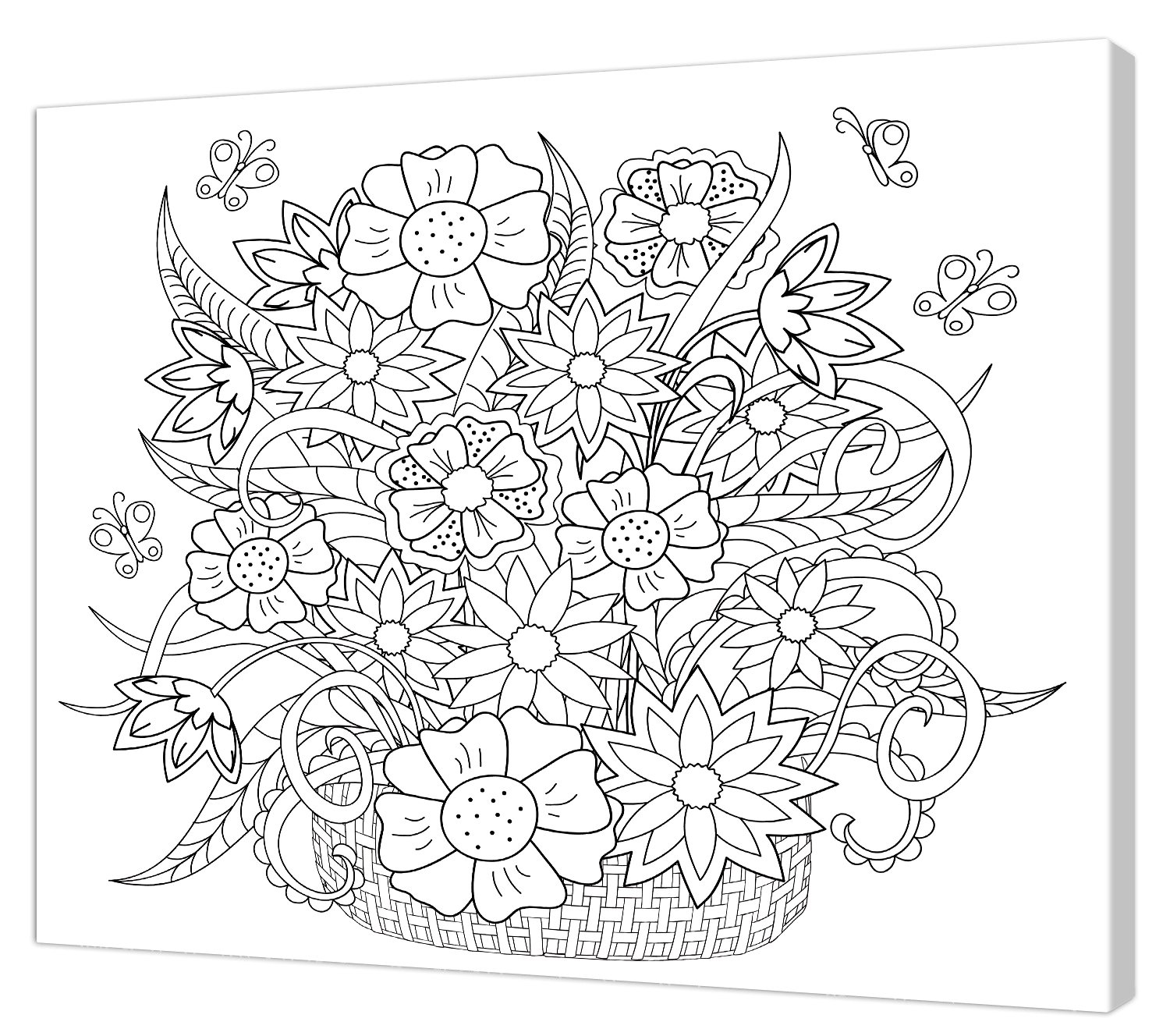 Pintcolor 7813.0 Frame with Printed Canvas for Coloring, Fir Wood, Cotton, White/Black, 40 x 50 x 3.5 cm, 100% Made in Italy โ image 1