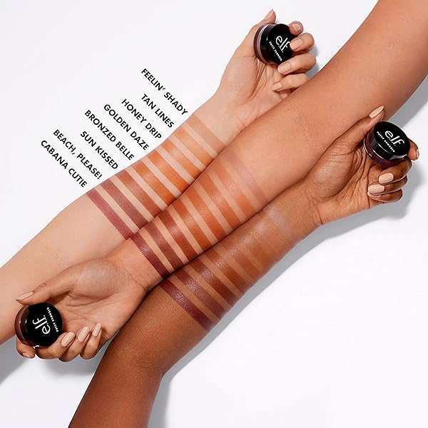 E.L.F. PUTTY BRONZER, CREAMY & HIGHLY PIGMENTED FORMULA, CREATES A LONG-LASTING BRONZED GLOW, INFUSED WITH ARGAN OIL & VITAMIN E, FEELIN’ SHADY, 0.35 OZ (10G)
