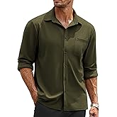COOFANDY Mens Long Sleeve Button Down Shirts Wrinkle Free Untucked Shirts Casual Dress Shirt for Men