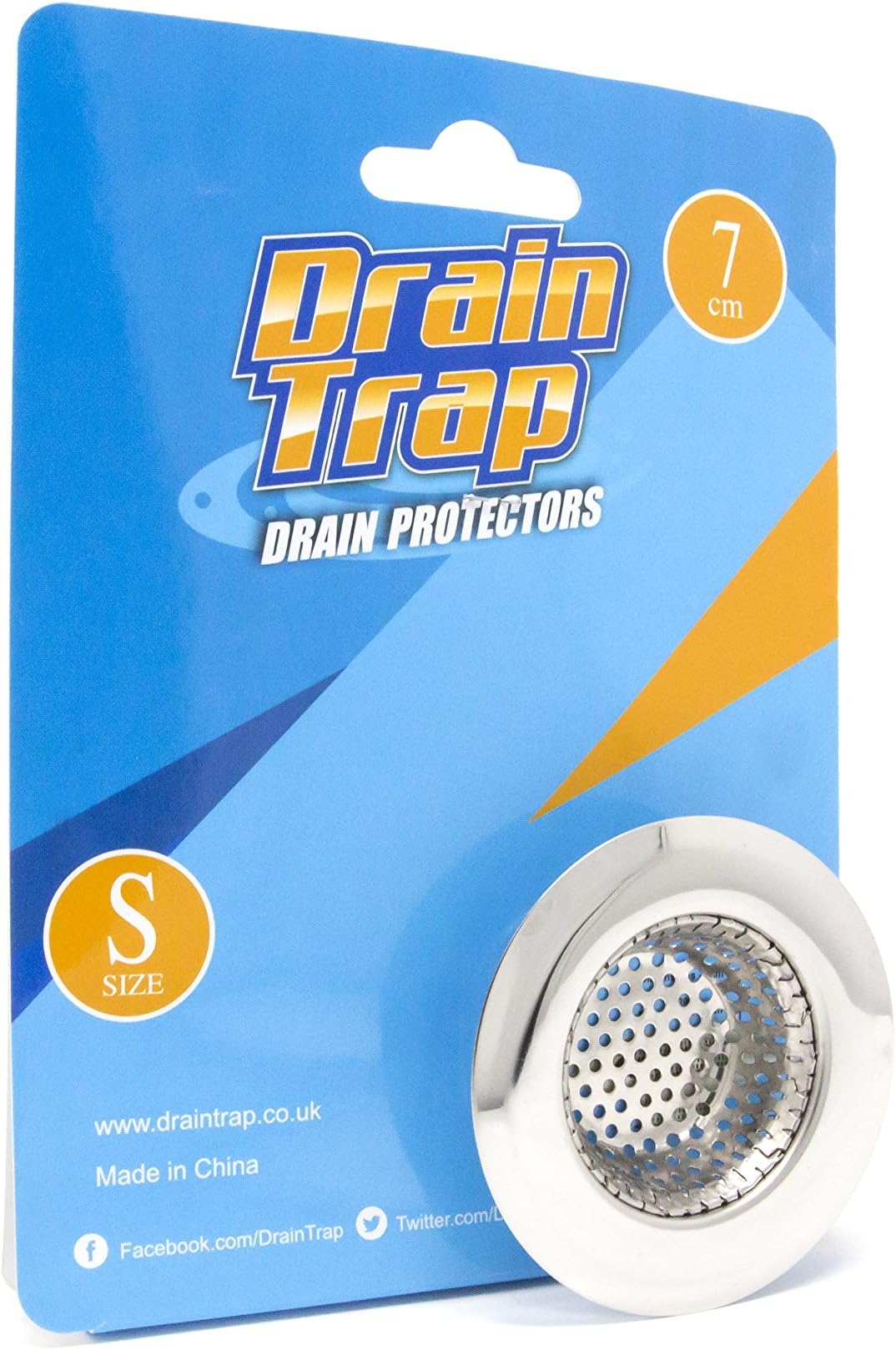 DrainTrap Stainless Steel Drain Protector – Perfect Drain Filter for Shower, Bath and Kitchen Sink Drains – Effective Food and Hair Catcher (Small)