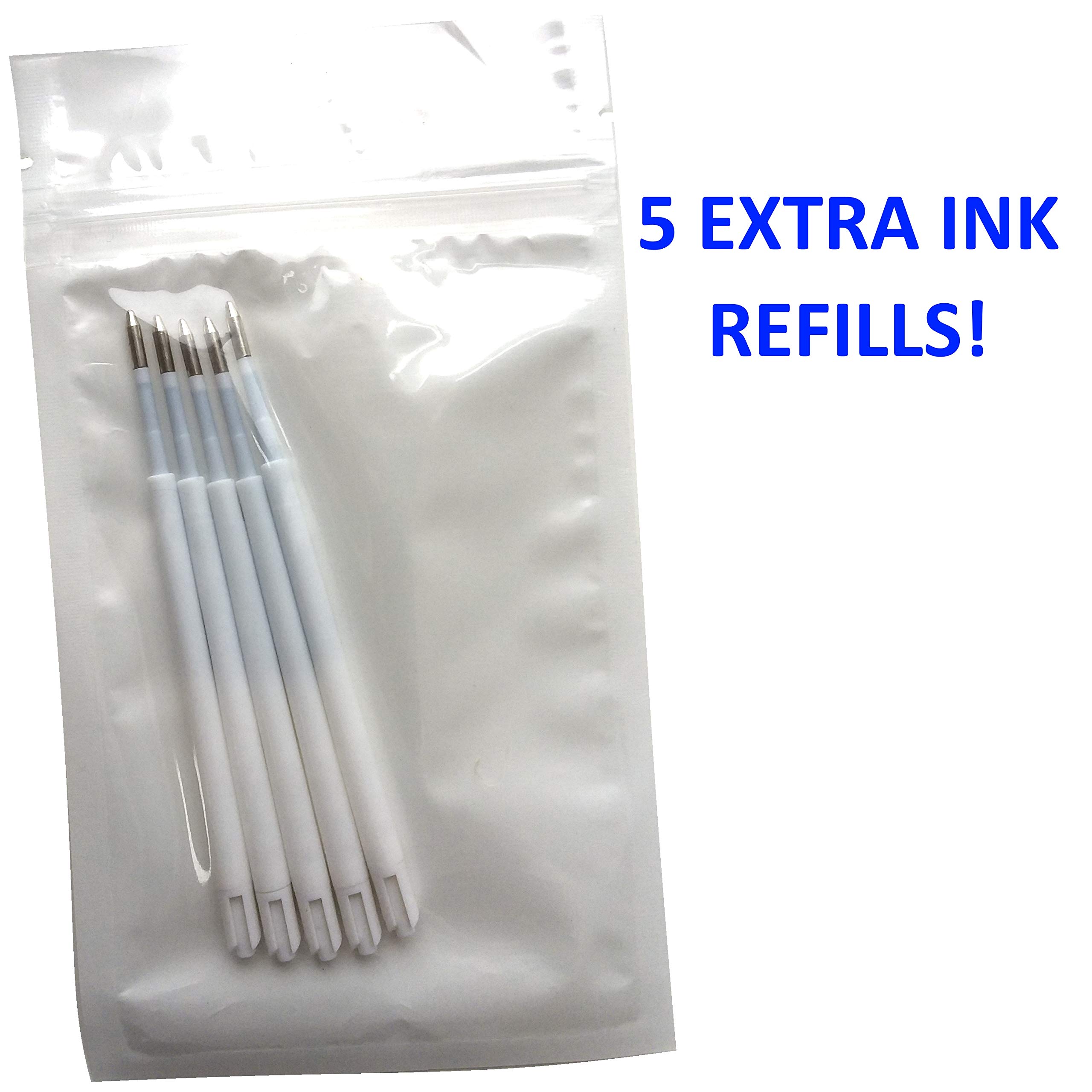Thixotropic Super Big Fat Pen for Arthritis (5 pack) Black Ink, Blue Body + 5 Ink Refills