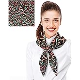 CBC Crown Women's Lightweight Soft Silk Feeling Christmas, Poinsettia, Snowman Scarf 13" x 70", 21" x 21", or 35" x 35"