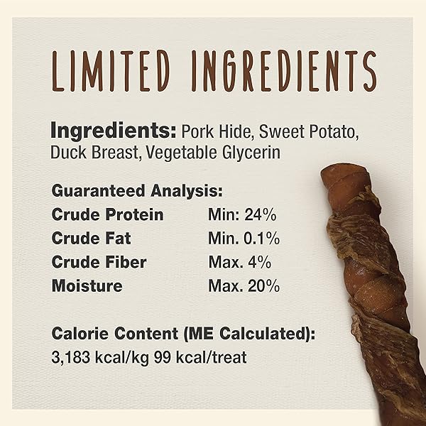 CADET GOURMET TRIPLE CHEWS PORK HIDE, SWEET POTATO, & DUCK DOG TREATS – HEALTHY DOG TREATS FOR SMALL & LARGE DOGS – INSPECTED & TESTED IN USA (6 COUNT)