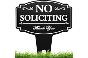 Multiwins No Soliciting Sign for House, 14"x11" No Soliciting Yard Sign For Front Door, Premium Rust-Free Aluminum And Classy Look Sign