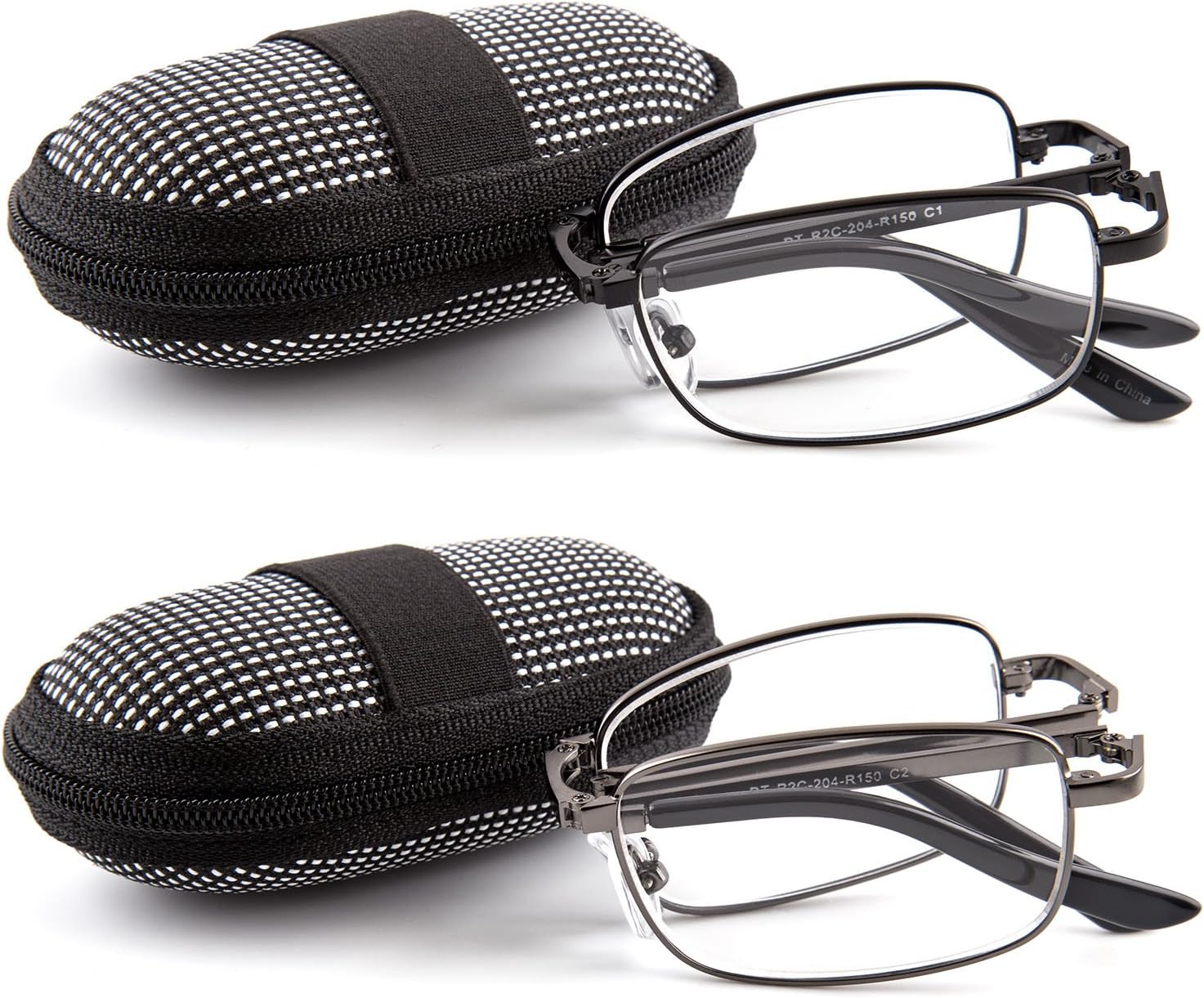 DOUBLETAKE Reading Glasses - 2 Pairs Readers with Belt Loop Zip Case