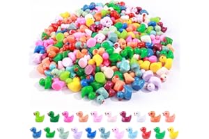 DSOOLDRE 252 Pcs Mini Resin Duck 21Colors Miniature Little Ducks, Tiny Ducks to Hide Micro Fairy Garden, Landscape Aquarium Dollhouse Cake Decoration DIY Toys Games Gifts and Pool Parties
