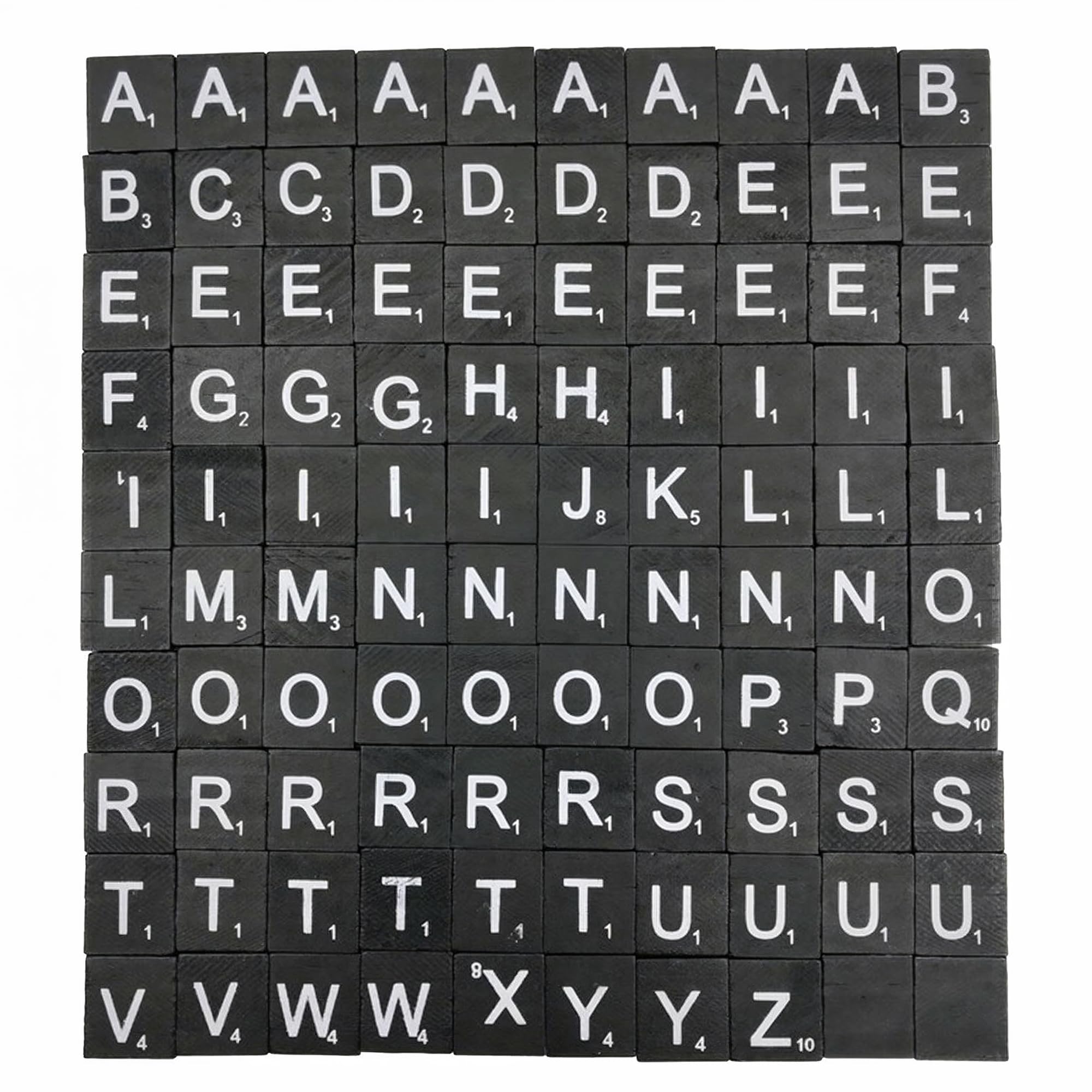 Trimming Shop Wood Letter Tiles, Wooden Alphabet Tiles A-Z Capital Letters Replacement for Board Games, Christmas Tree Decoration, Children's Educational Toy, DIY Projects (Black, 100pcs)
