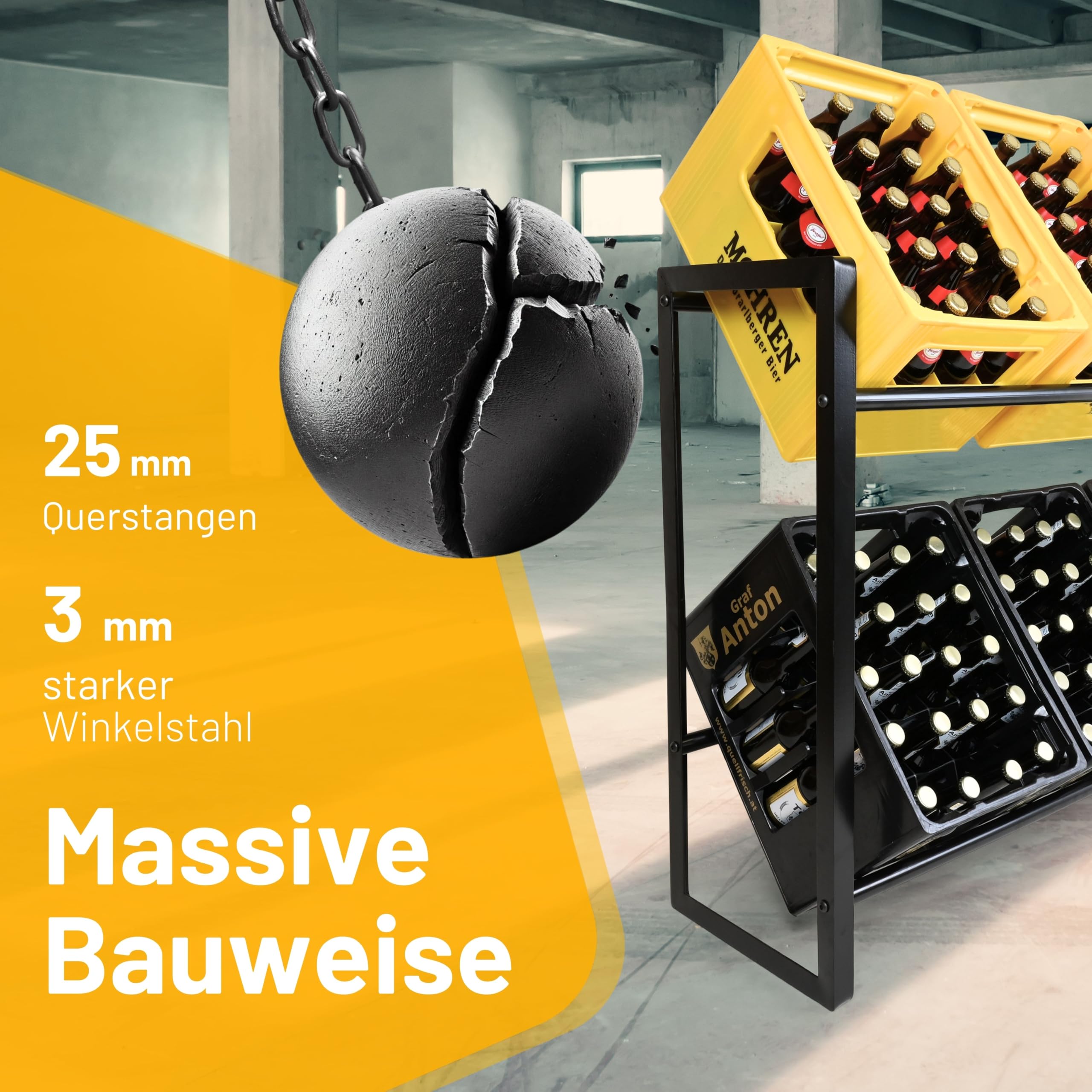 D&D Living® CRINO Getränkekistenregal 6 Kisten | Das Original Getränkeregal | maximale Stabilität und Leichter Aufbau | entwickelt in Österreich 4