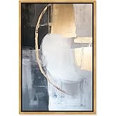 Art Remedy Golden Eclipse Canvas Gemstone Abstract Art, Gold Frame, 36" x 54"