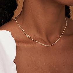 LuckFairy Letter Necklace for Women, 14k Gold