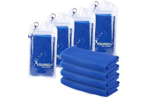 SYOURSELF [4 Pack] Cooling Towels For Hot Weather,Cooling Towels For Neck,Soft Breathable Cool Towel