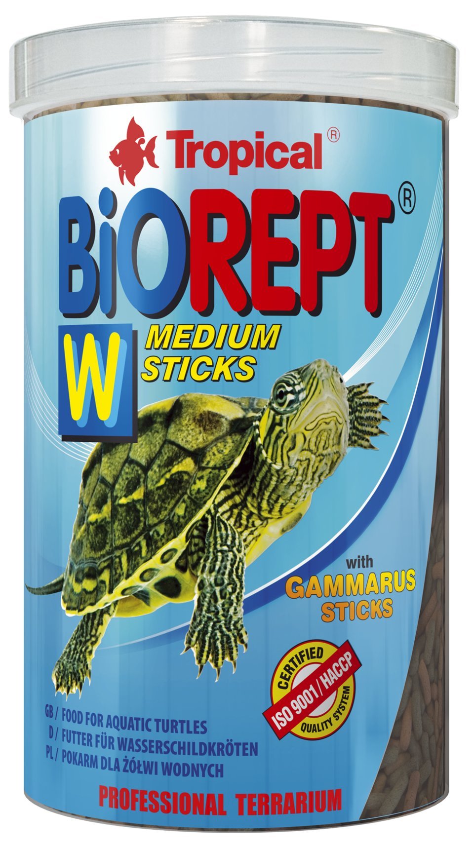 BIOREPT W. 1000ml / 300g - floating sticks for aquatic and semi-aquatic turtles - daily nutrition with hermetia illucens and gammarus pulex