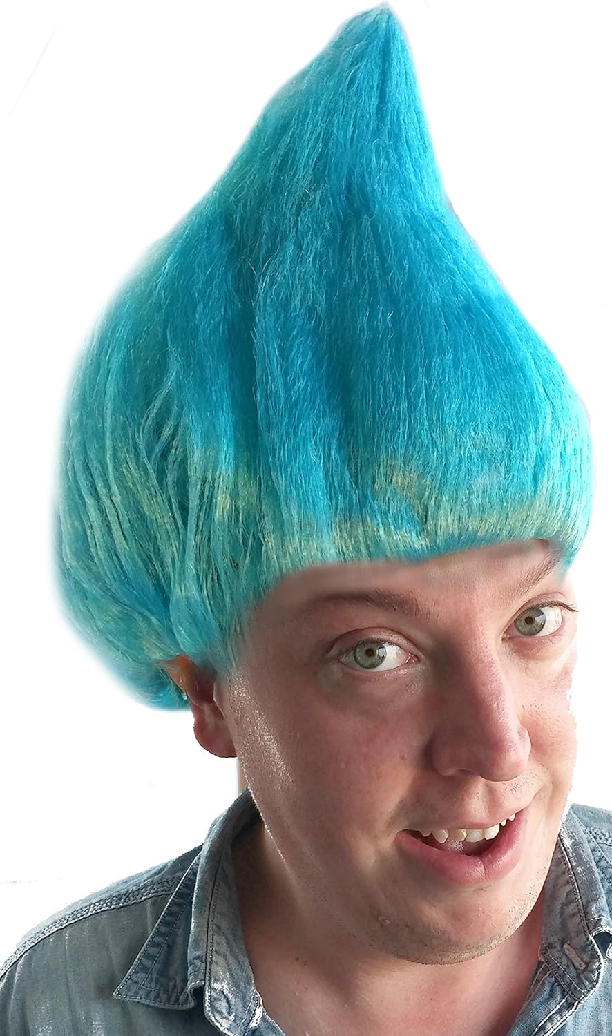 Amazon Com Light Blue Troll Wig Costume Wig For Adults Kids