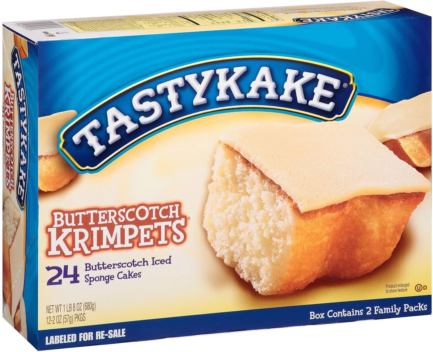 Tastykake Butterscotch Krimpets - 96 Cakes Total (12 Packs of 8 Cakes) - PACK OF 8