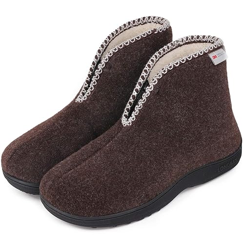 Men S Warm Woolen Boots Slippers Cozy Comfort Memory Foam House
