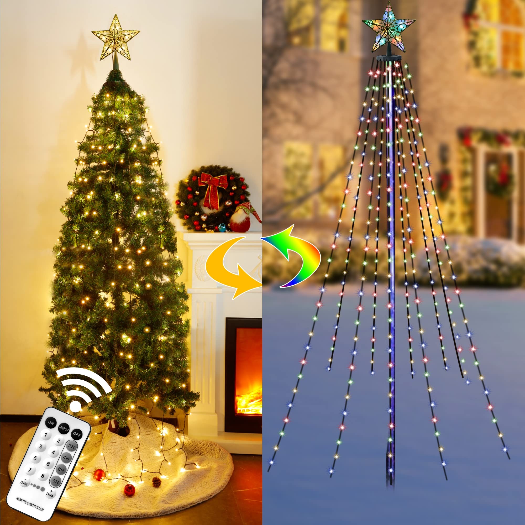 Twinkle Star Christmas Tree Lights with Star