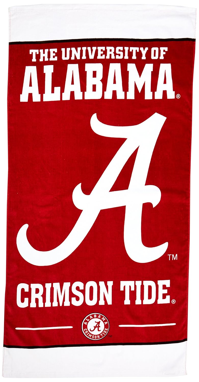 WinCraft NCAA University of Alabama A1860015 Fiber Beach Towel 9 lb 30 x 60