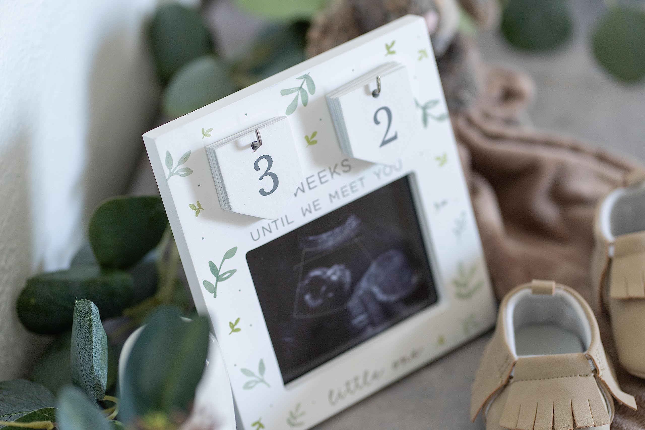 Ultrasound Picture Frames | Baby Countdown | Baby Sonogram Picture Frame w/Number Tiles | Grandparents Baby Announcement Pregnancy Countdown Frame | Sonogram Frame Pregnancy Gift | Love at First Sight