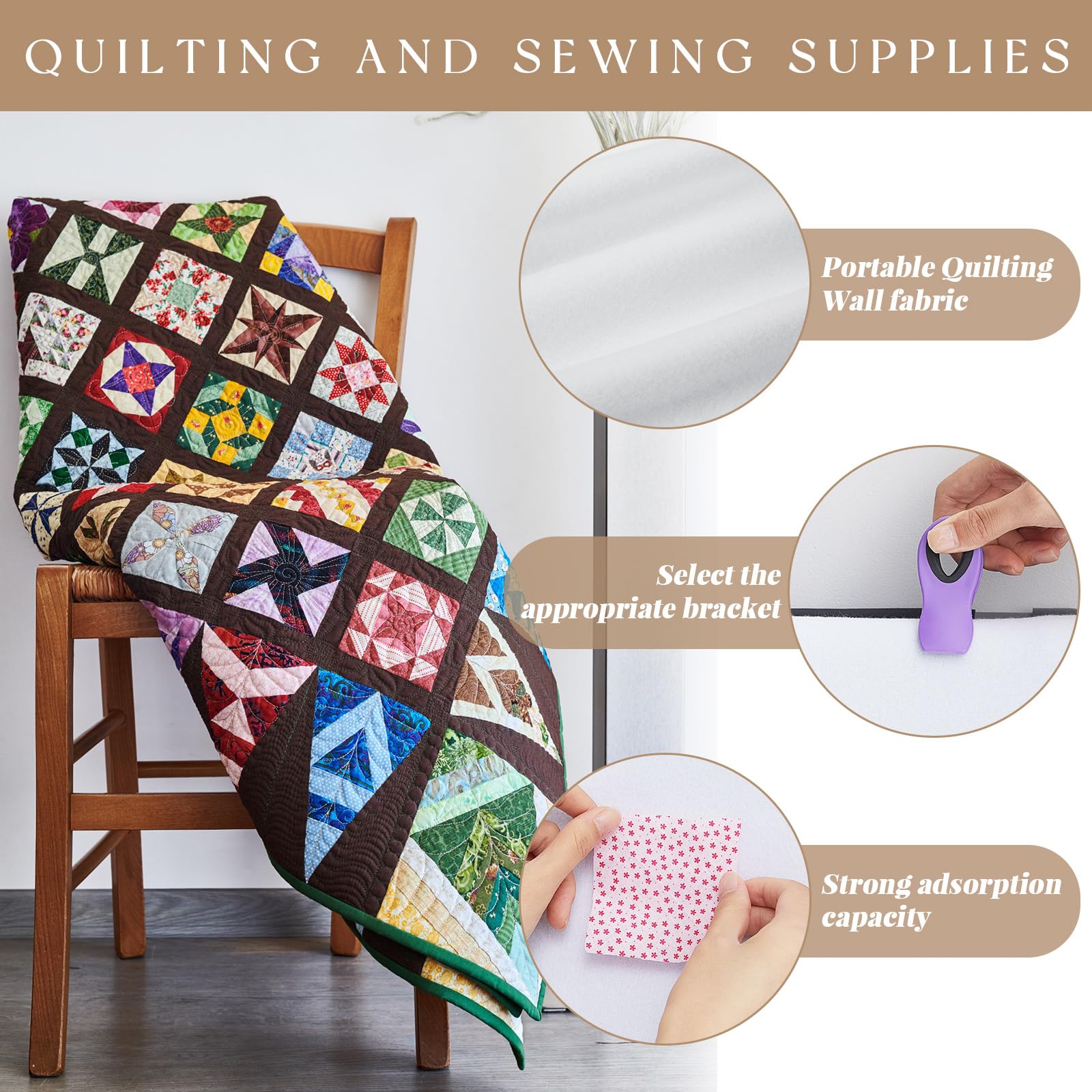 Buryeah 1 Pcs Quilt Design Wall Fabrics 72 in x 60 in with No Grid Lines Flannel for Quilting Design Wall Sewing Supplies for Craft Sew Display Double Sided Fleece (White)