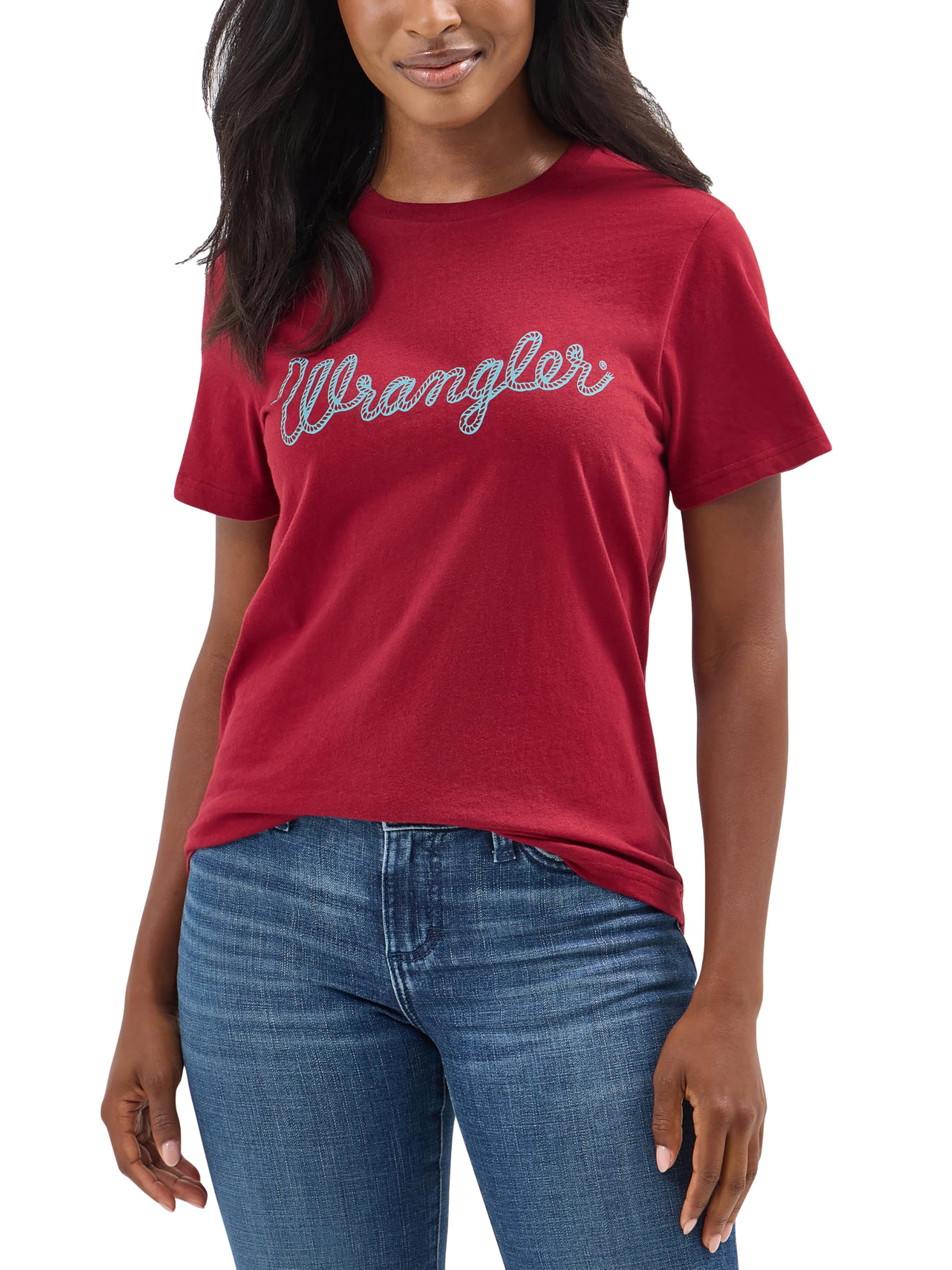 Wrangler Women’s Western Retro Short-Sleeve Graphic T-Shirt, Biking Red