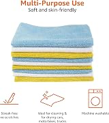 Amazon Basics Microfibre Cleaning Cloths Pack of 24 Multi Color 40.5 x 30.5 cm view 3