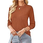 SimpleFun Womens Fall Sweaters Wool Blend Lightweight Long Sleeve Basic Crew Neck Pullover Sweater Tops Dressy Casual
