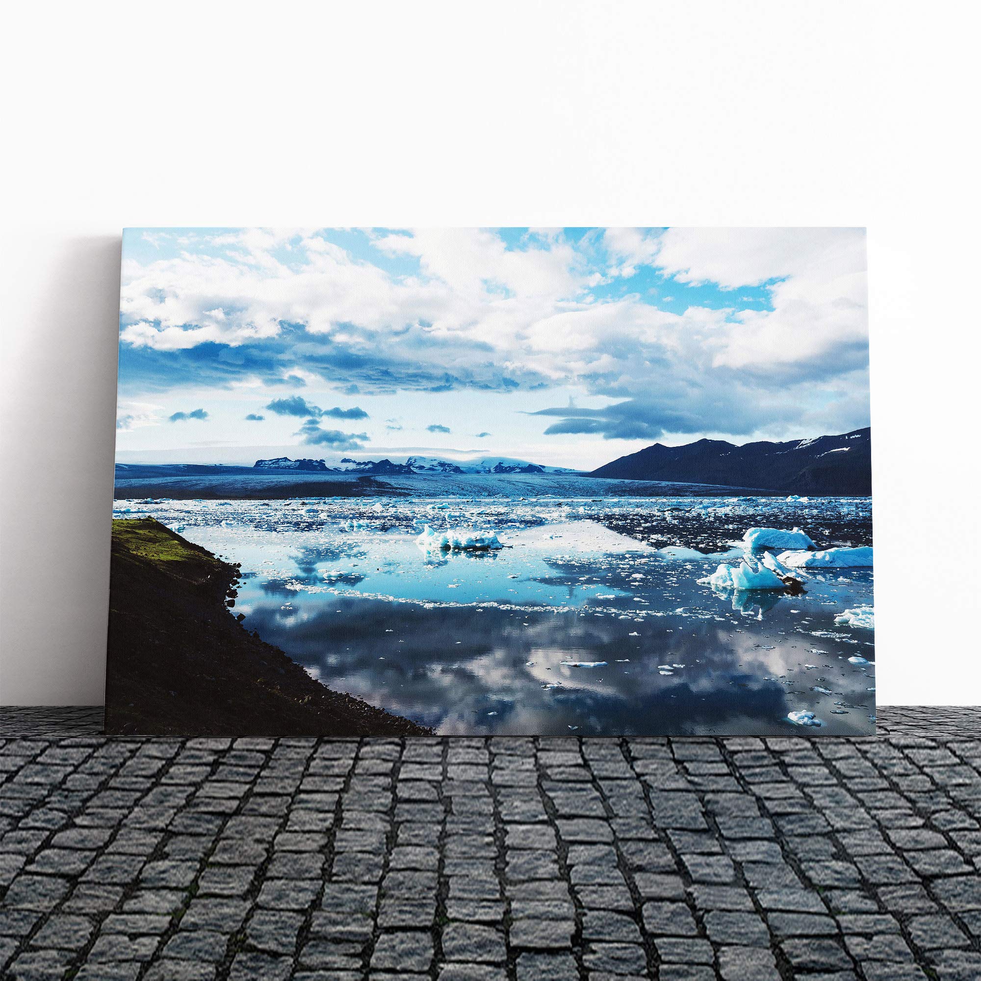 Iceland Landscape Mountains Canvas Print | Gallery Wrapped 30mm Frame Wall Art | 20x14 inches | Ready to Hang | Modern Landscape Picture | Living Room Bedroom Lounge Office