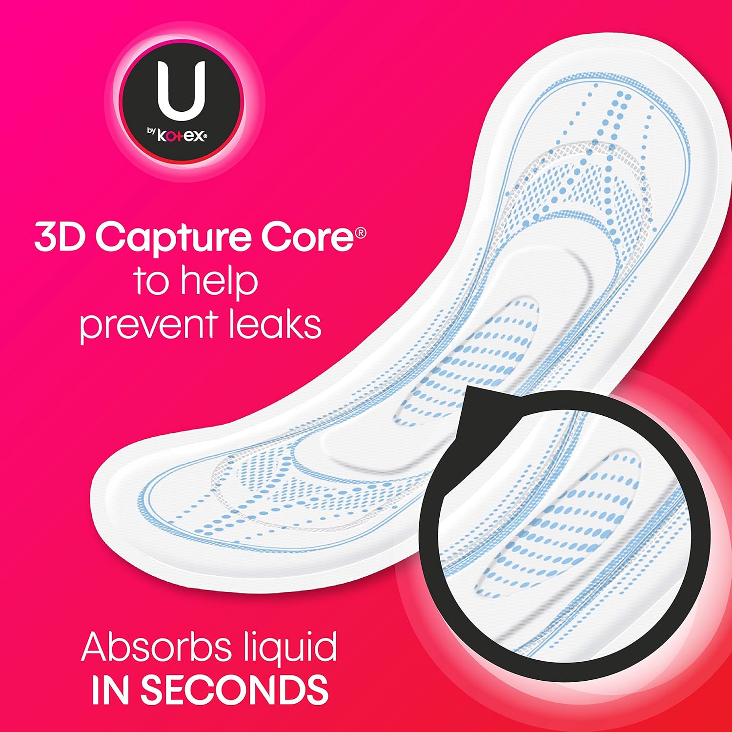 U by Kotex Security Ultra Thin Feminine Pads, Heavy Flow, Long, Unscented, 56 Count: Health & Personal Care