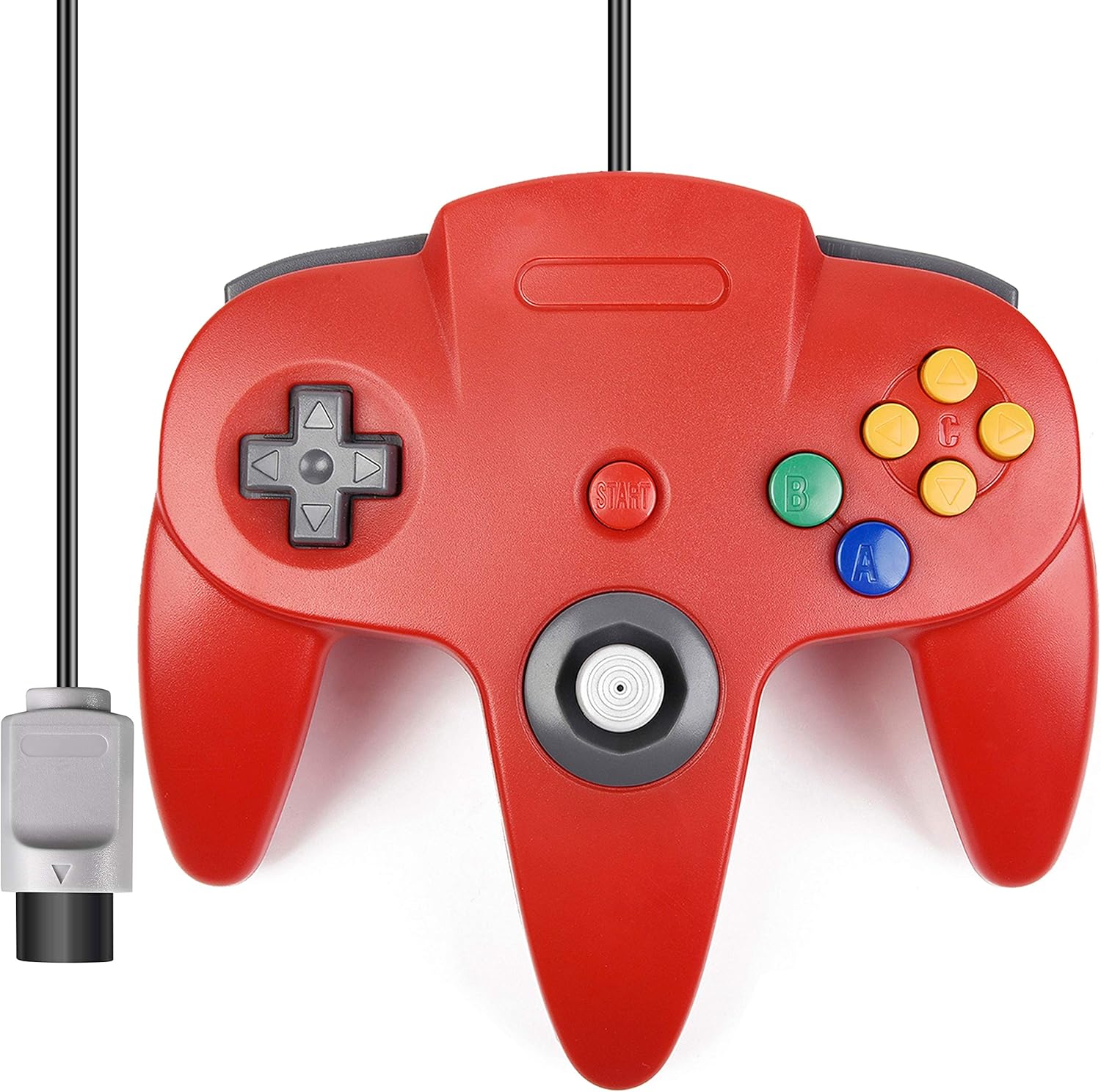 2 Pack N64 Controller, iNNEXT Classic Wired N64 64-bit Gamepad Joystick for Ultra 64 Video Game Console (Red/Grey): Computers & Accessories