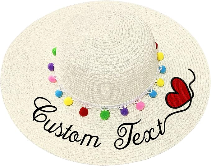 Personalized Customize Sun Hats with Name Text Summer Beach Caps for