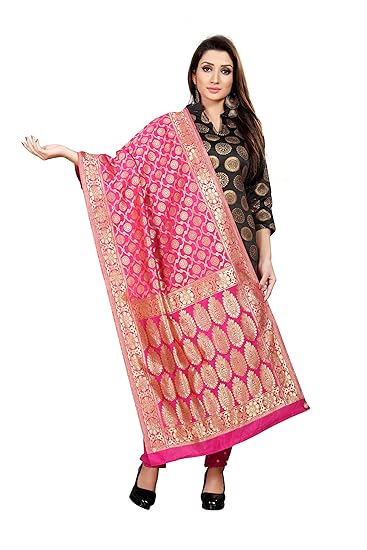 Anand Sarees Womens Woven Design Silk Dupatta