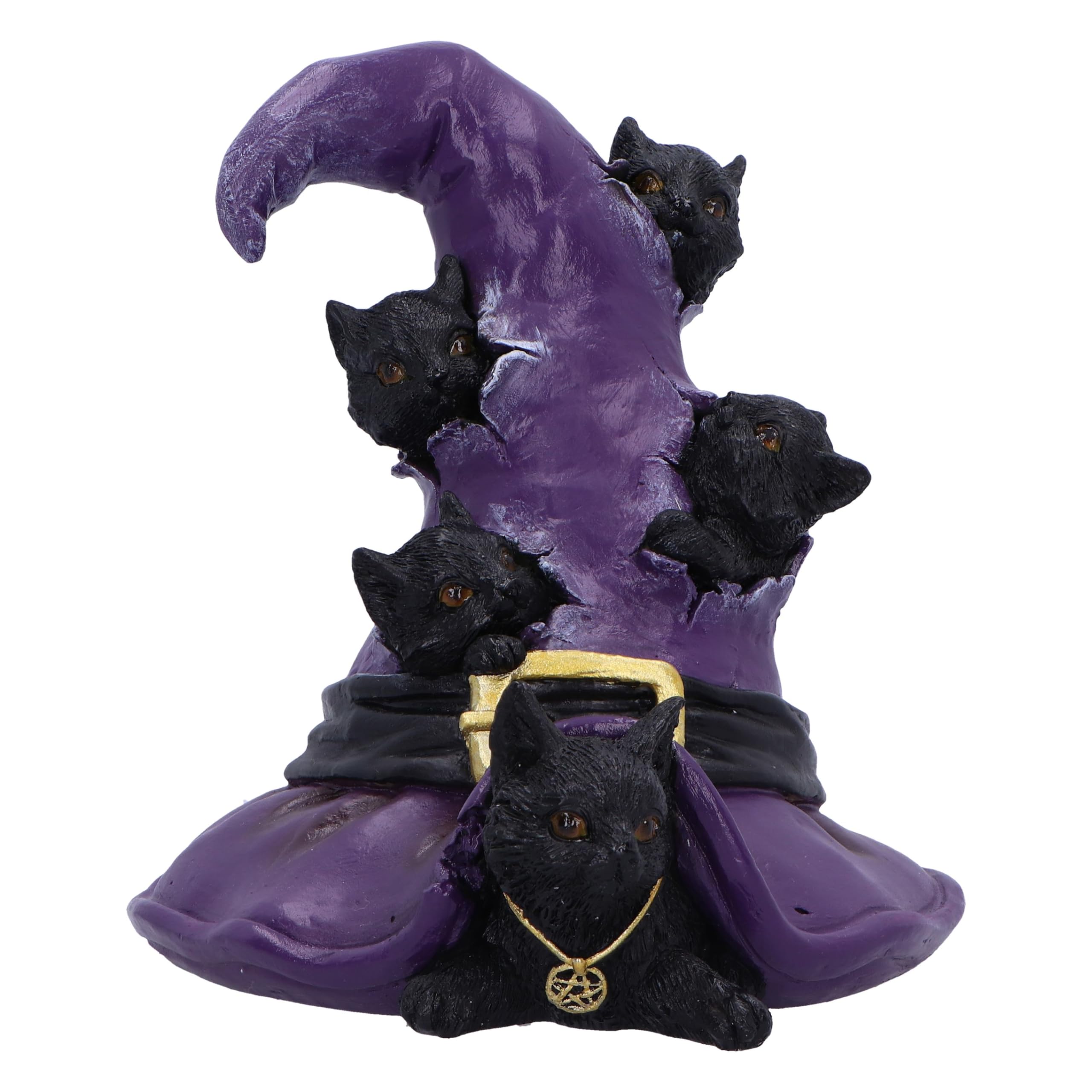 Nemesis Now Magical Mischief 14cm, Resin, Black, Cat Figure, Black Cat Ornament, Collectable Cat Giftware, Cast in the Finest Resin, Expertly Hand-Painted, 13cm, U6739A24