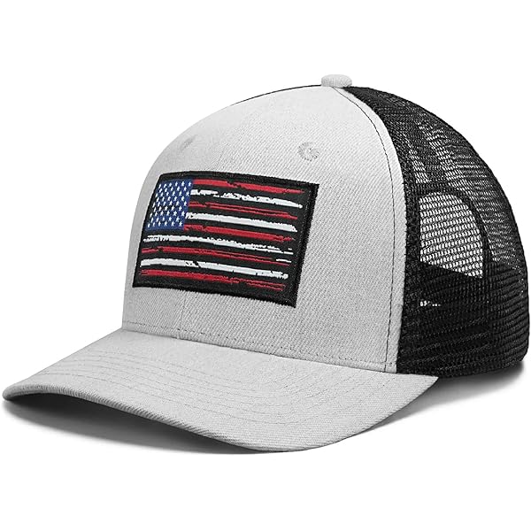 Casquette Trucker Snapback Wyoming USA - Neuf, Mesh, Drapeau Américain Rouge Blanc Bleu