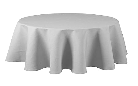 Maltex24 Textil Tischdecke - Leinen Optik - wasserabweisend oval (Silbergrau, oval 135x180)