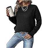 SOLY HUX Women's Long Sleeve Sweater Crew Neck Knit Pullover Jumper Tops Casual Fall Clothes
