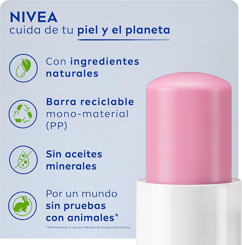 Soft Rosé (1 x 4,8 g), bálsamo labial rosa, cacao de labios para un brillo suave y luminoso, bálsamo hidratante para unos labios sedosos e hidratados