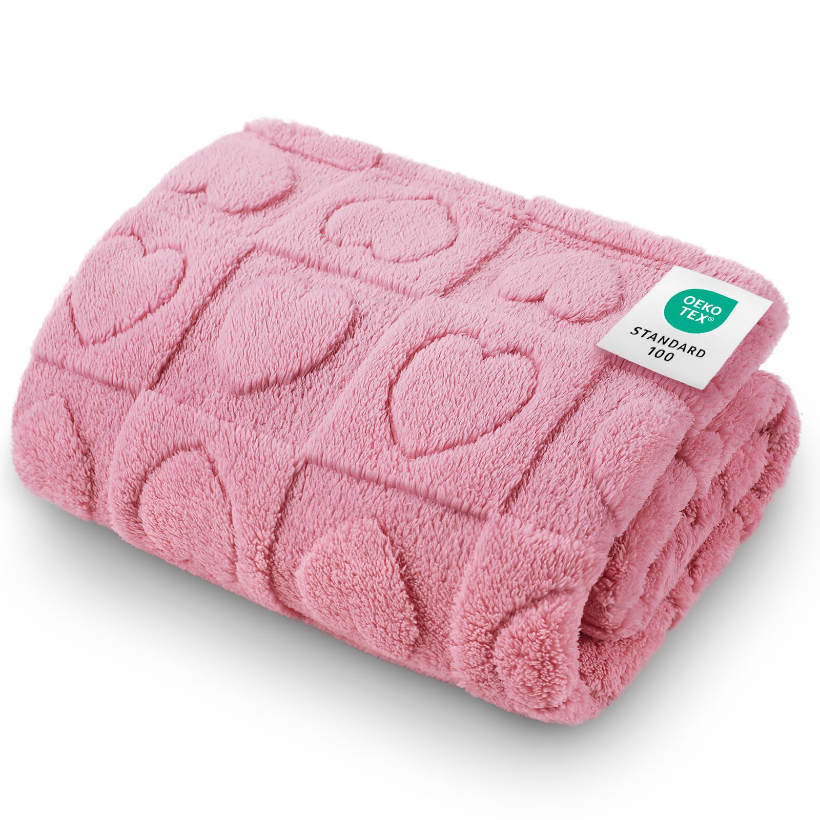 Photo 1 of Luciphia Small Dog Blanket Washable Pet Bed Cover Soft Fluffy Puppy Blanket with Premium Fleece 300GSM Cozy Calming Cat Blankets for Indoor Cats Pink 41x31 inch