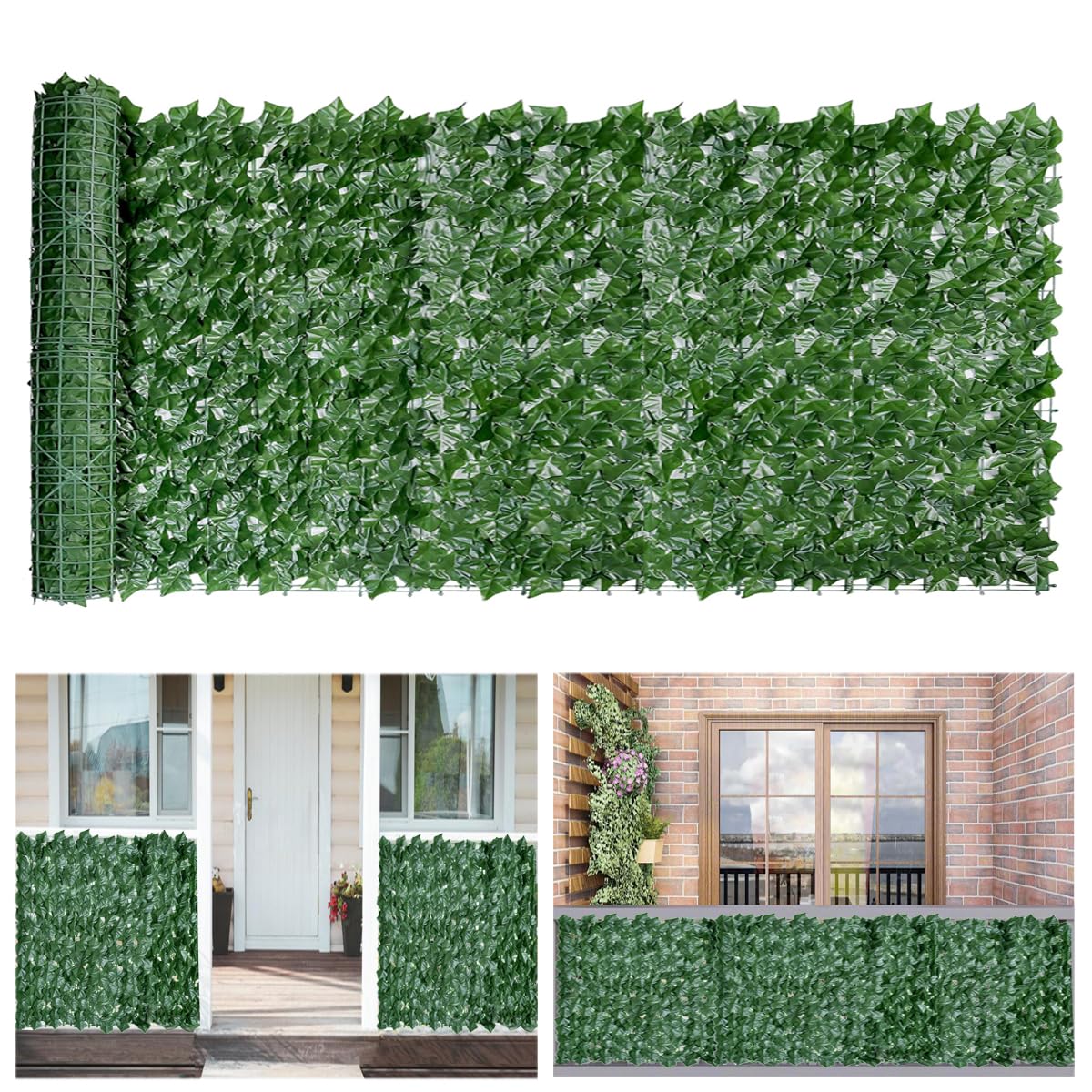 Artificial Ivy Fence Screening Hedges 0.5 x 3M Ivy Screen Artificial Hedge Roll,Garden Privacy Fence Screen Panel,Leaf Trellis Screening Decking for Balcony, Outdoor Wall Decoration